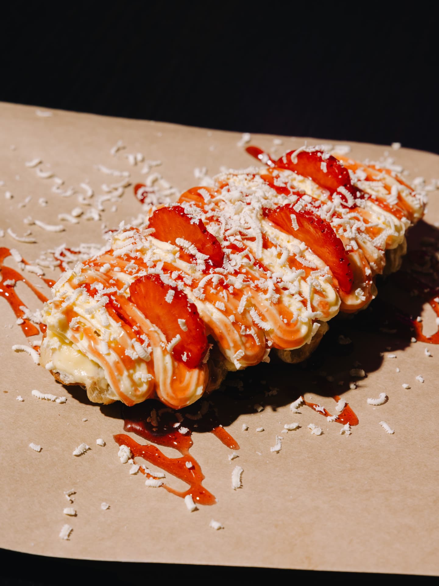 Strawberry White Chocolate Croissant Gofri